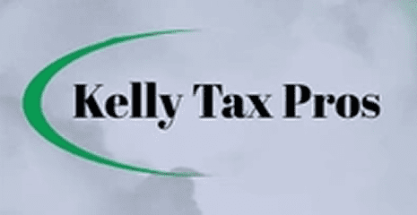 Kelly Tax Pros logo with green swoosh.